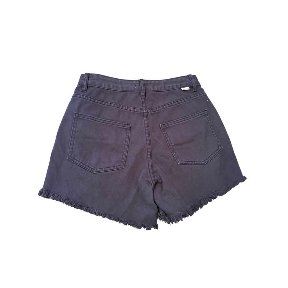 Billabong Distressed Denim Shorts Black High Rise Sz W27 - Picture 3 of 8